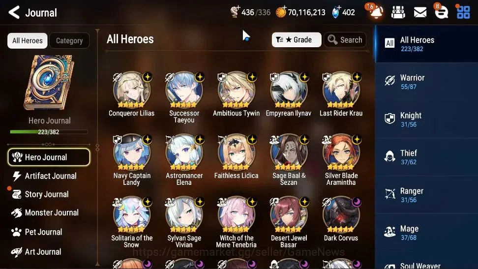 Epic Seven Accounts Starter Asia UnVerif|25 ML(Zio,LC Bellona,AB Vildred,Witch Tenebria,Etc)+Rinak,Setsuka,AB Fumyr,Etc|AUTO 6