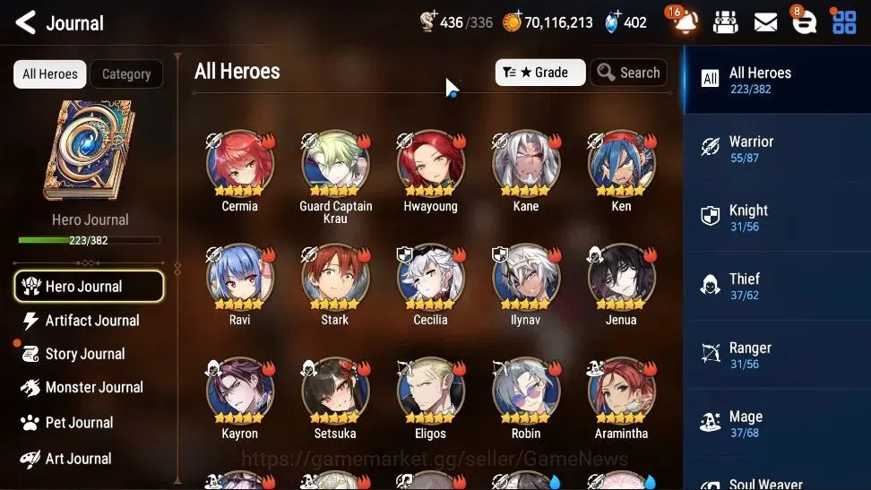 Epic Seven Accounts Starter Asia UnVerif|25 ML(Zio,LC Bellona,AB Vildred,Witch Tenebria,Etc)+Rinak,Setsuka,AB Fumyr,Etc|AUTO 8