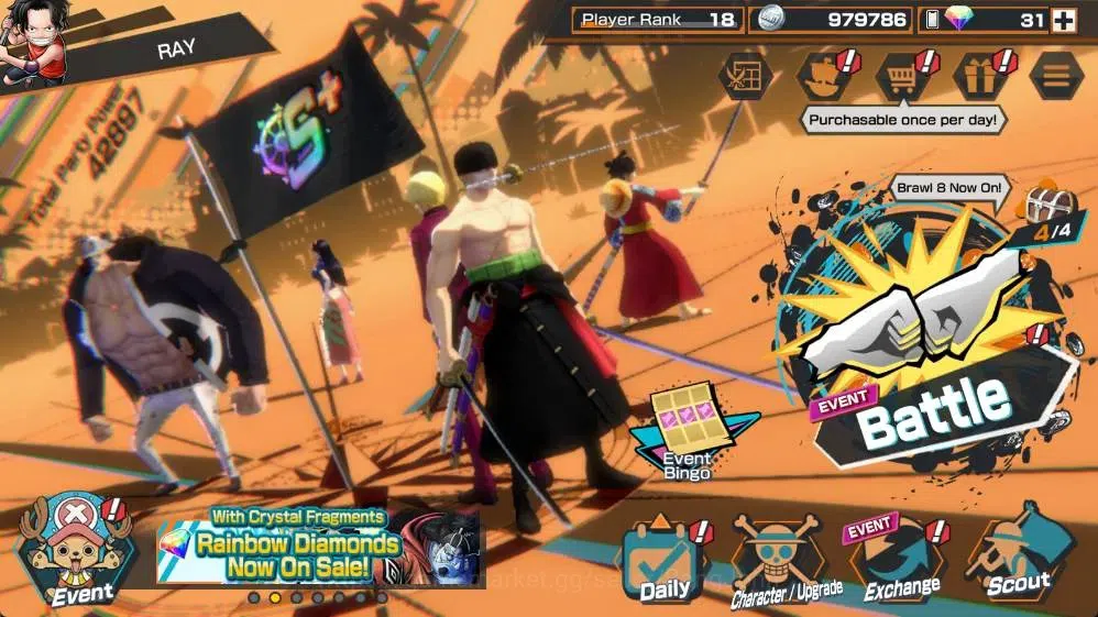 One Piece Bounty Rush Accounts Global | EX 2 |1 Max | PR 18 | Zoro & Sanji MAX, G image 1