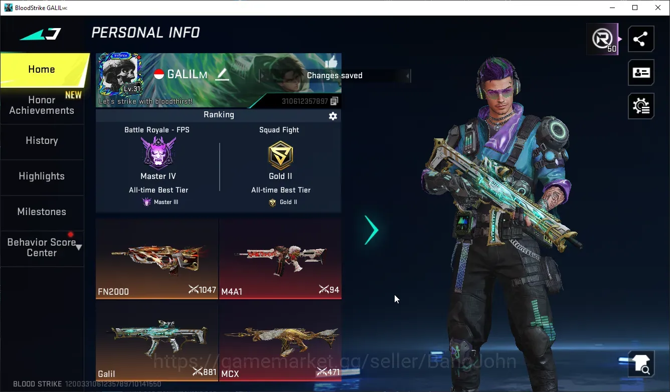 Blood Strike Accounts Collab Skin ASIA|2 Collab Gun|3 Limited Gun|5 Ultra Gun|3 Ultra Striker|SS BS3836B 1
