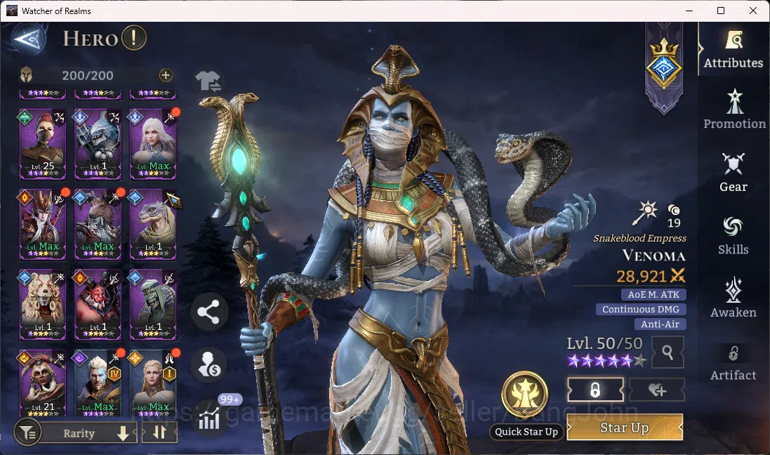 Watcher of Realms Accounts Starter Global 60xx|Power 450k|2 Lord(Venoma,Torod image 2
