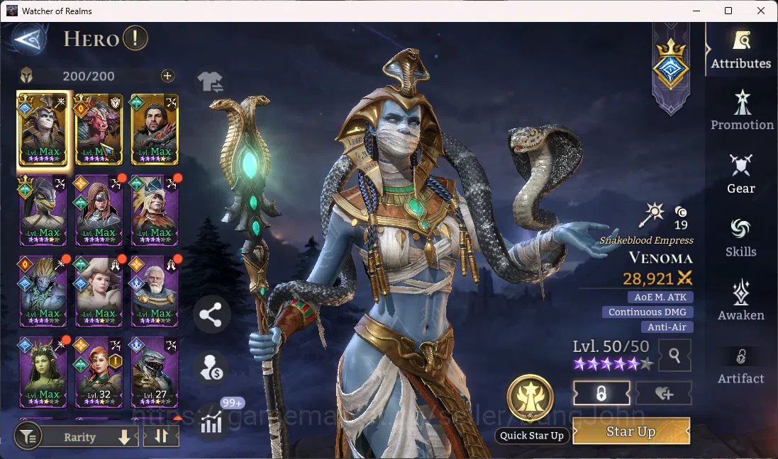 Watcher of Realms Accounts Starter Global 60xx|Power 450k|2 Lord(Venoma,Torod image 3