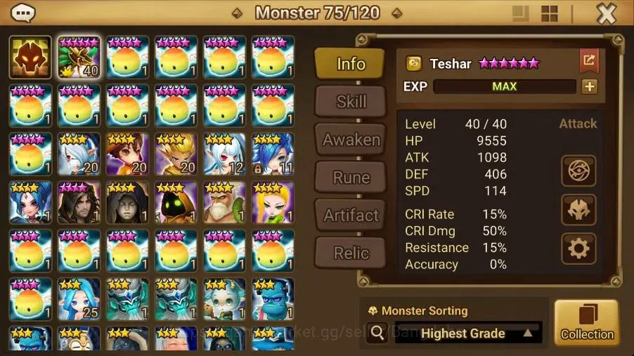 Summoners War: Sky Arena Accounts Starter GLOBAL | NB 5 TESHAR,Starter Gacha 115 12Y+160 11Y Scrool, 3 Legendary All 2