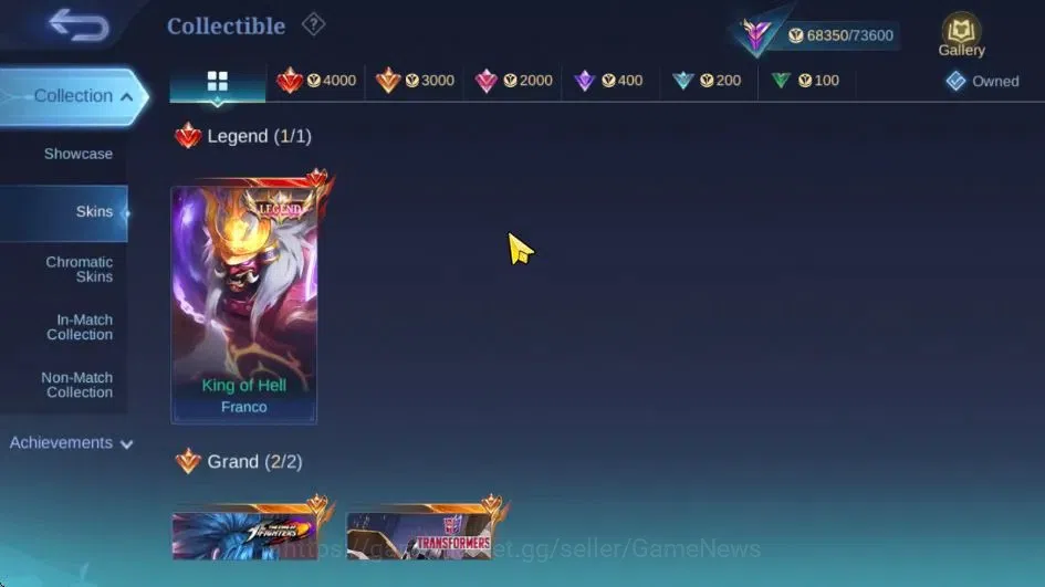 Mobile Legends: Bang Bang Accounts Hero 128|Skin 284|Legend Franco,TF Roger,KOF Karin image 5