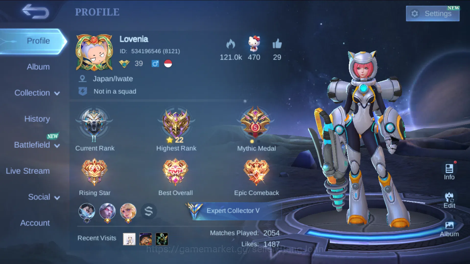 Mobile Legends: Bang Bang Accounts hero 62 | skin 111 | emblem all max | luckybx kimm image 1