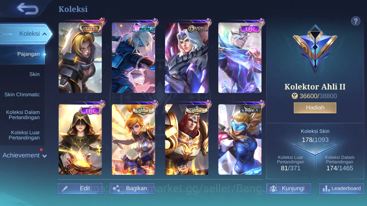 Mobile Legends: Bang Bang Accounts Hero 127 Skin 178 | Mworld Ling | KOF Karina | CC  image 11