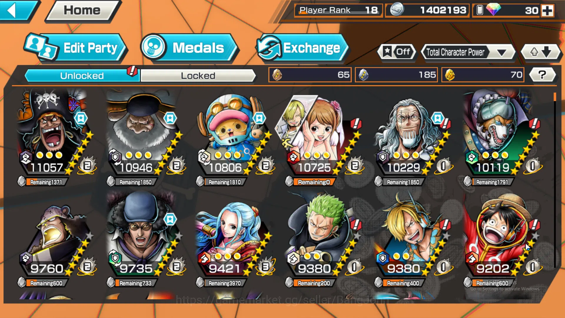 One Piece Bounty Rush Accounts GLOBAL |5 ex, kid n law onighasima, ST saturn, fou image 4
