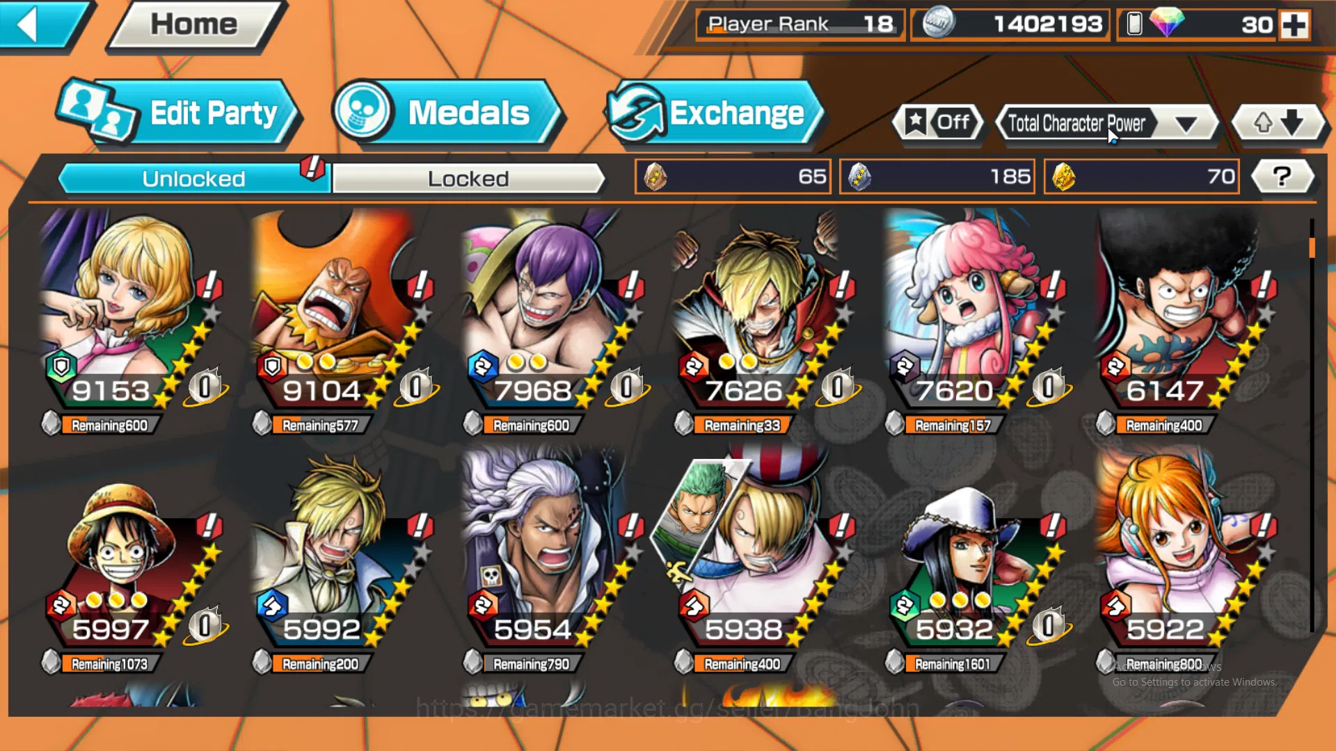 One Piece Bounty Rush Accounts GLOBAL |5 ex, kid n law onighasima, ST saturn, fou image 5