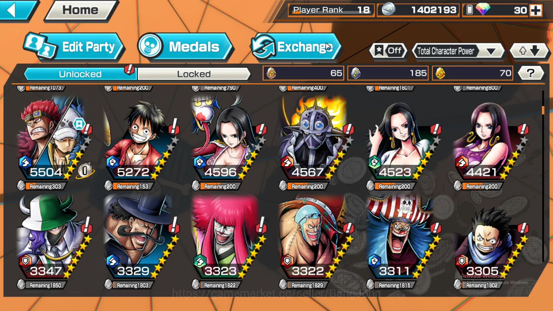 One Piece Bounty Rush Accounts GLOBAL |5 ex, kid n law onighasima, ST saturn, fou image 6