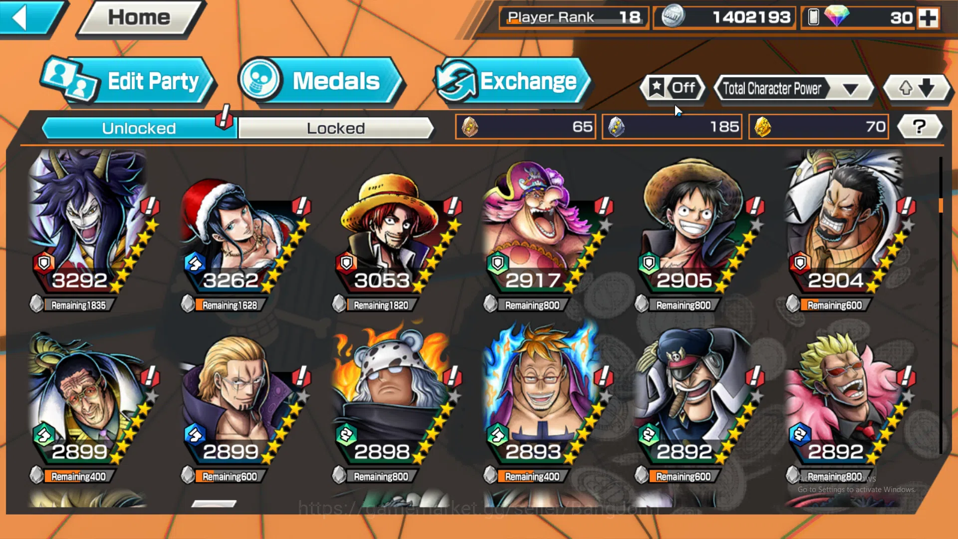 One Piece Bounty Rush Accounts GLOBAL |5 ex, kid n law onighasima, ST saturn, fou image 7