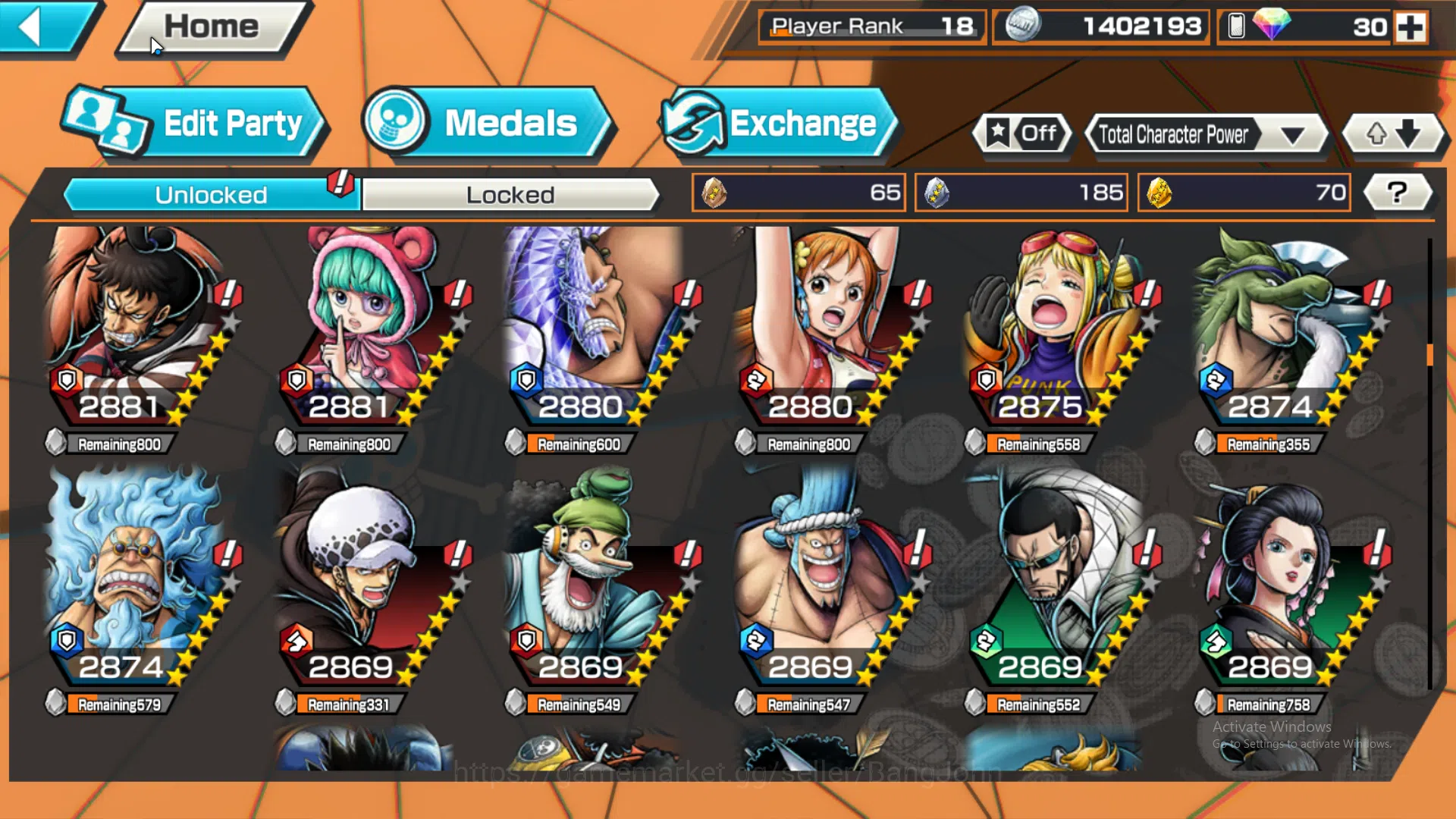 One Piece Bounty Rush Accounts GLOBAL |5 ex, kid n law onighasima, ST saturn, fou image 9