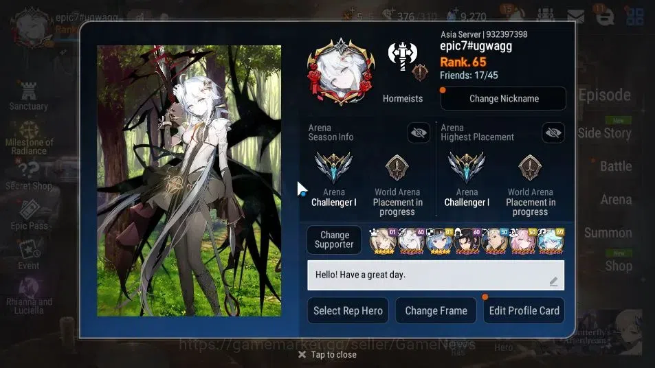 Epic Seven Accounts ASIA Unverif|NewEra|7 ML(Salome,Har setti,DB Senya image 2
