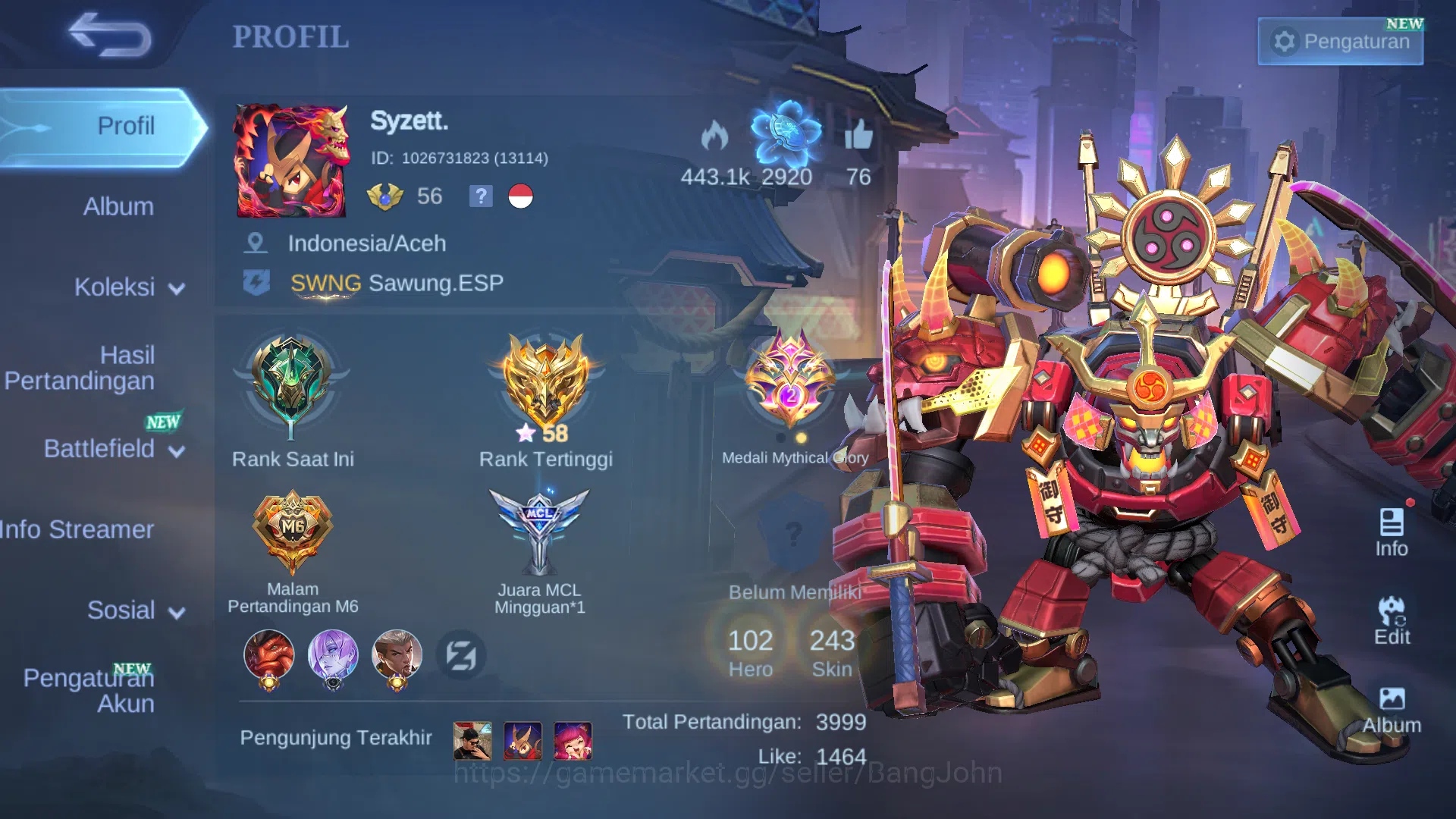 Hero 102 | cc jawhead | cc natalia | luckybox roger | lightborn tigreal | zodiac helcurt sparkle fredrin | blazing claude | blazing aldous~ ML101B Mobile Legends: Bang Bang Others Hero 102 | cc jawhead | cc natalia | luckybox roge image 1