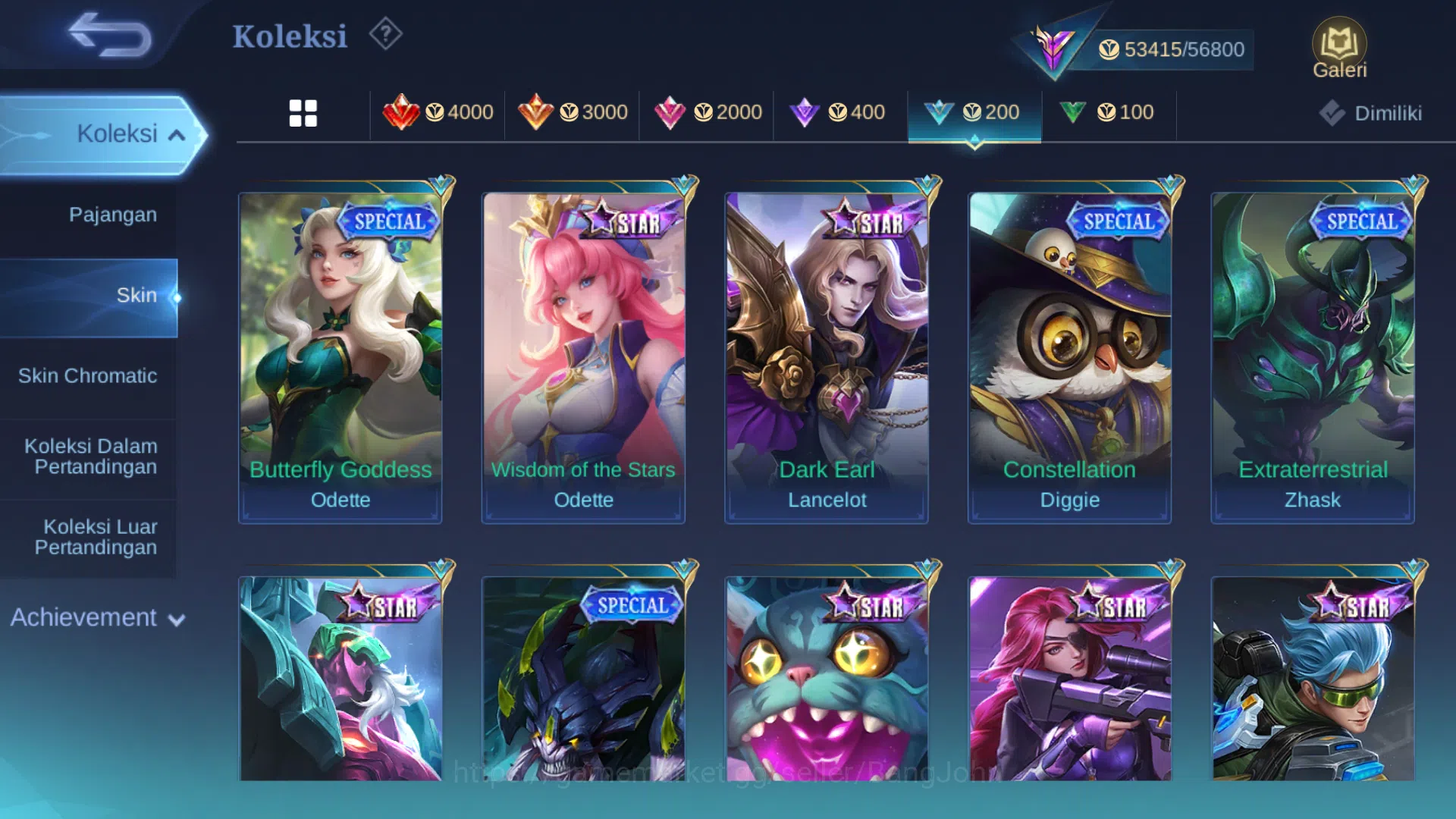 Mobile Legends: Bang Bang Accounts Others Hero 102 | cc jawhead | cc natalia | luckybox roger | lightborn tigreal | zodiac 13