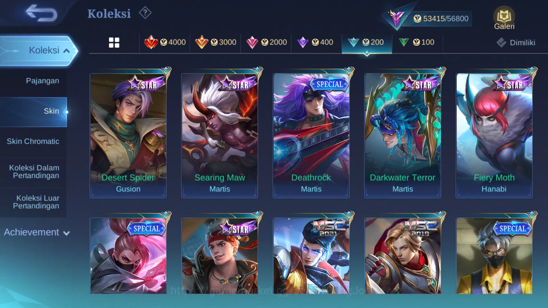 Mobile Legends: Bang Bang Accounts Others Hero 102 | cc jawhead | cc natalia | luckybox roger | lightborn tigreal | zodiac 14