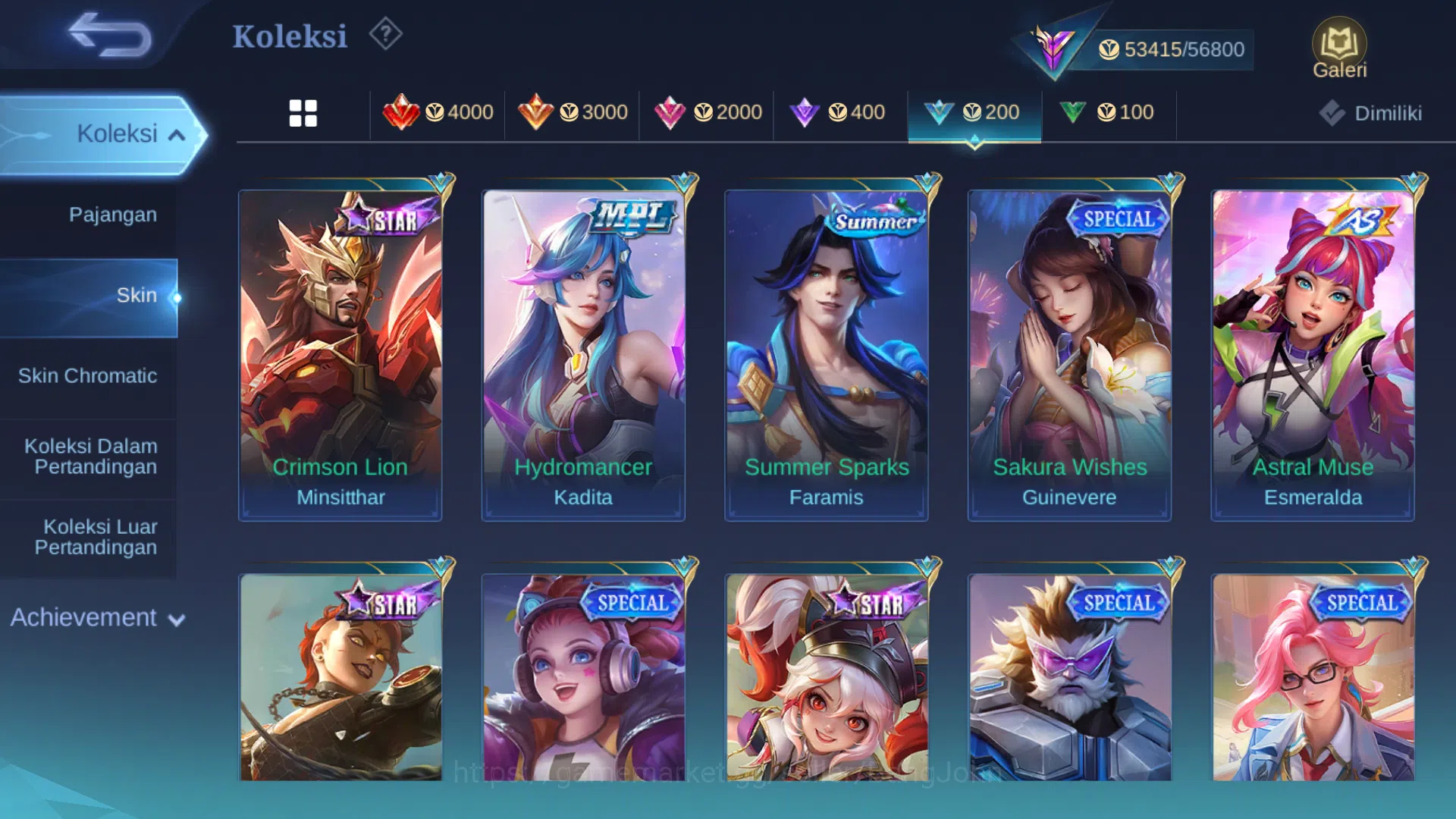 Mobile Legends: Bang Bang Accounts Others Hero 102 | cc jawhead | cc natalia | luckybox roger | lightborn tigreal | zodiac 15