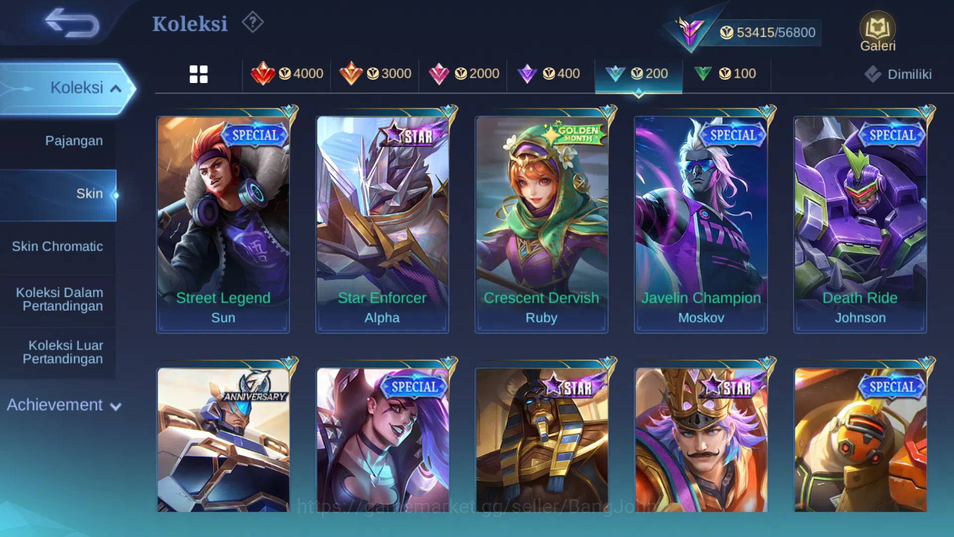 Mobile Legends: Bang Bang Accounts Others Hero 102 | cc jawhead | cc natalia | luckybox roger | lightborn tigreal | zodiac 20