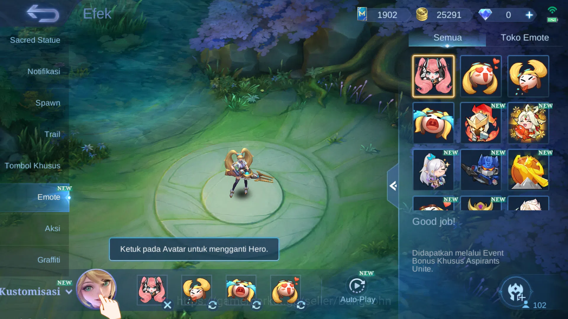 Mobile Legends: Bang Bang Accounts Others Hero 102 | cc jawhead | cc natalia | luckybox roger | lightborn tigreal | zodiac 4