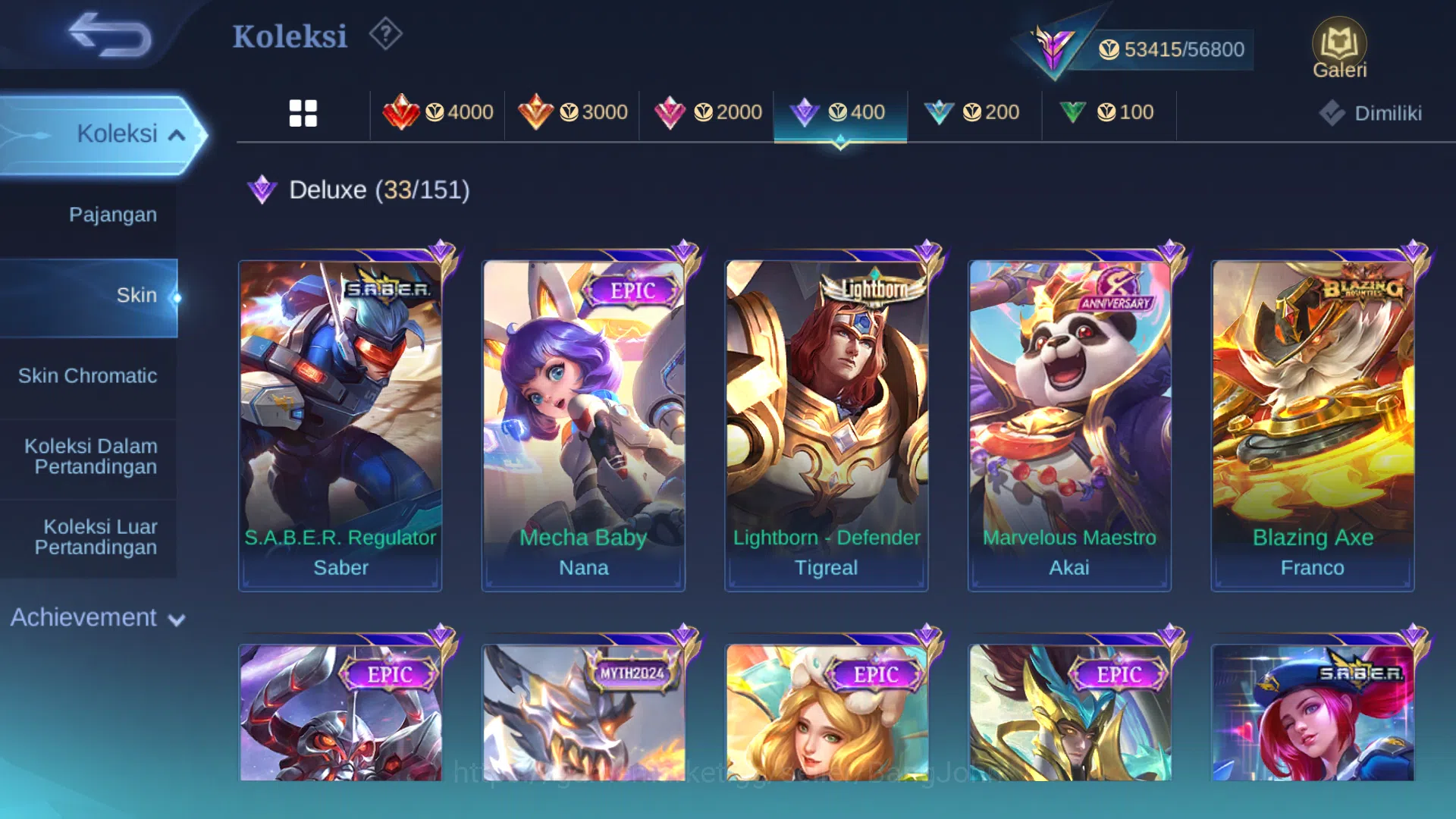 Mobile Legends: Bang Bang Accounts Others Hero 102 | cc jawhead | cc natalia | luckybox roger | lightborn tigreal | zodiac 6