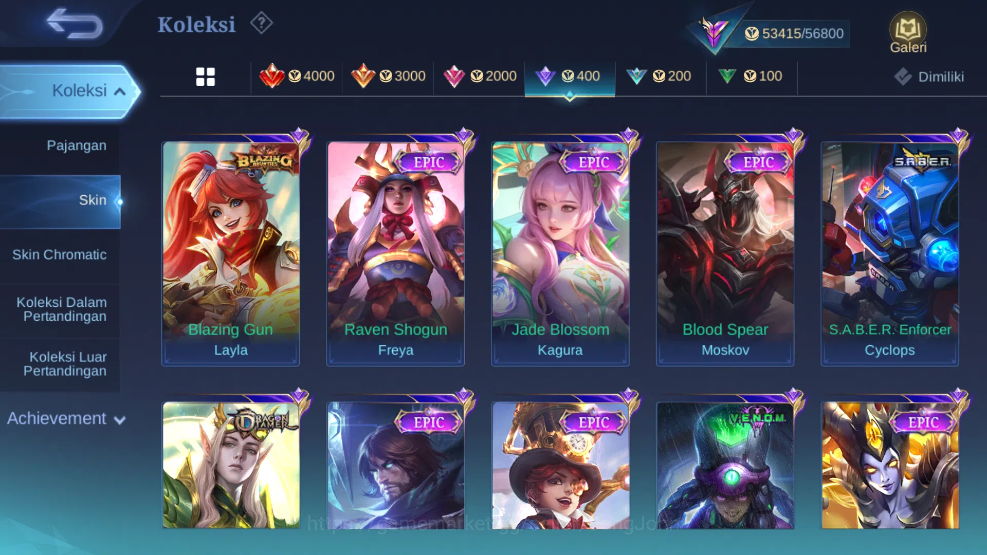 Mobile Legends: Bang Bang Accounts Others Hero 102 | cc jawhead | cc natalia | luckybox roger | lightborn tigreal | zodiac 8