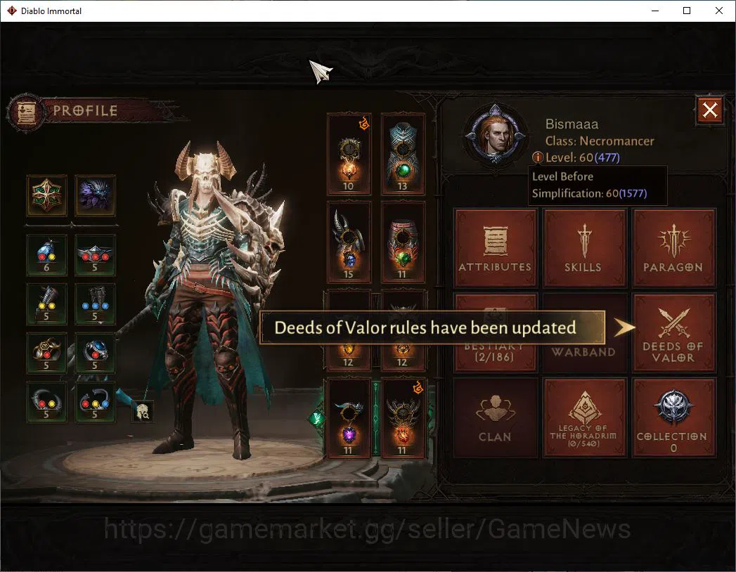 Diablo Immortal Accounts SA - Malah|Lv60(477)|Necromancer |35k CR|Reso 480| image 3