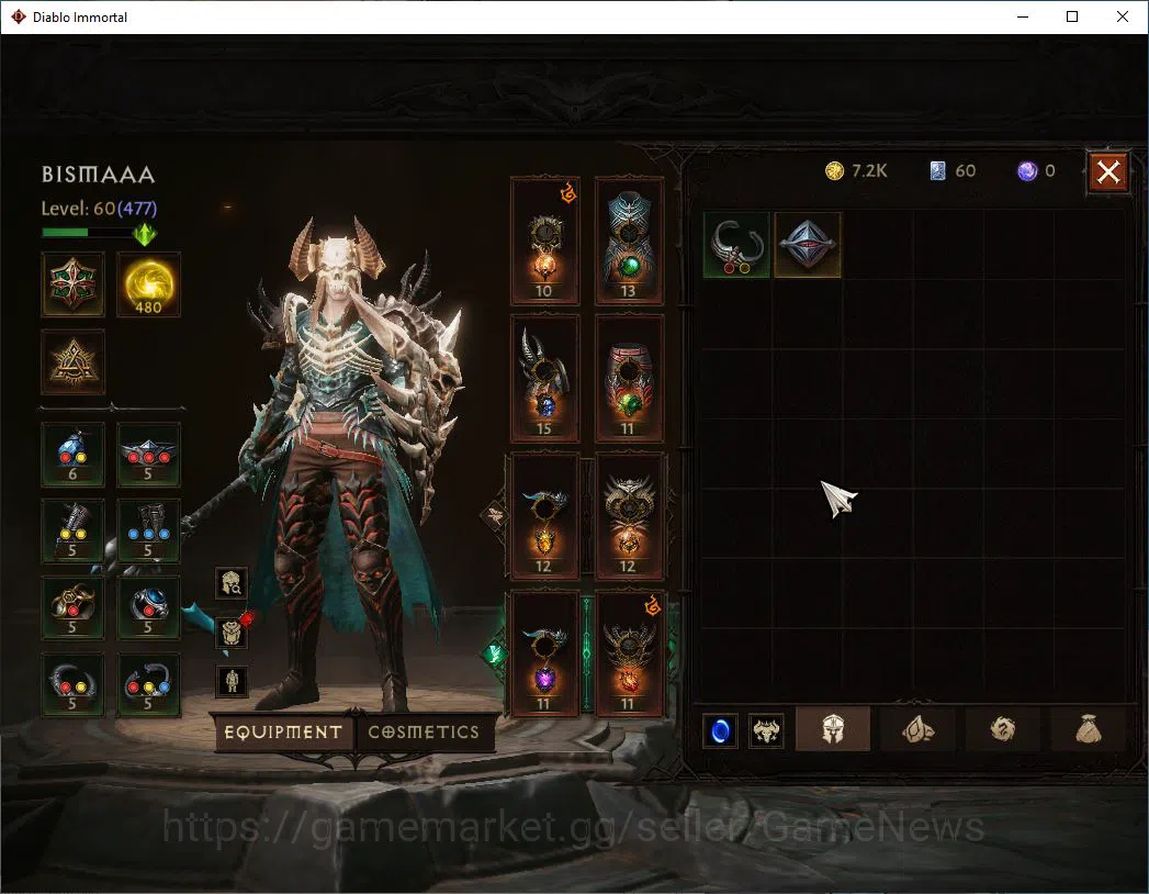 Diablo Immortal Accounts SA - Malah|Lv60(477)|Necromancer |35k CR|Reso 480| image 5