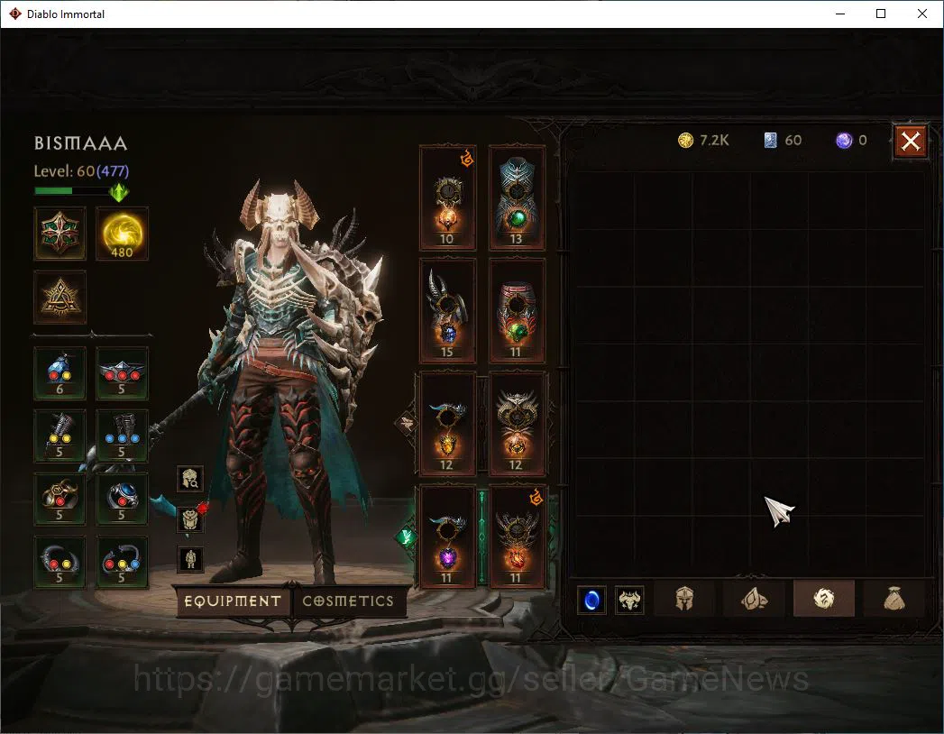 Diablo Immortal Accounts SA - Malah|Lv60(477)|Necromancer |35k CR|Reso 480| image 7