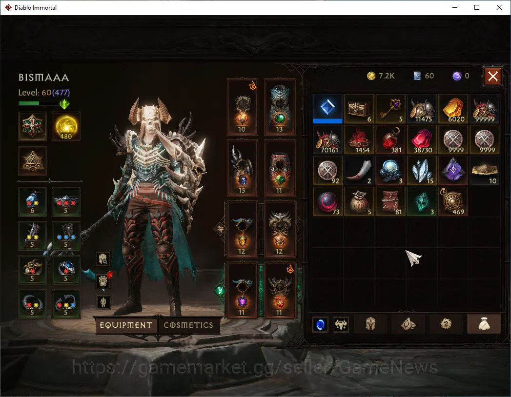 Diablo Immortal Accounts SA - Malah|Lv60(477)|Necromancer |35k CR|Reso 480| image 8