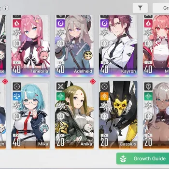 Chaos Zero Nightmare Accounts Global|Lv40|6 SSR [RossweisseM1,Adelheid,RenoaM1,Mei Lin,Kayron,Tenebria|10 SR