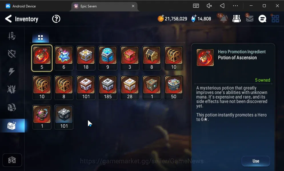 Epic Seven Accounts GLOBAL UNVERIF|9 ML(Salome,BArunka,LOT Scales,NM L image 7