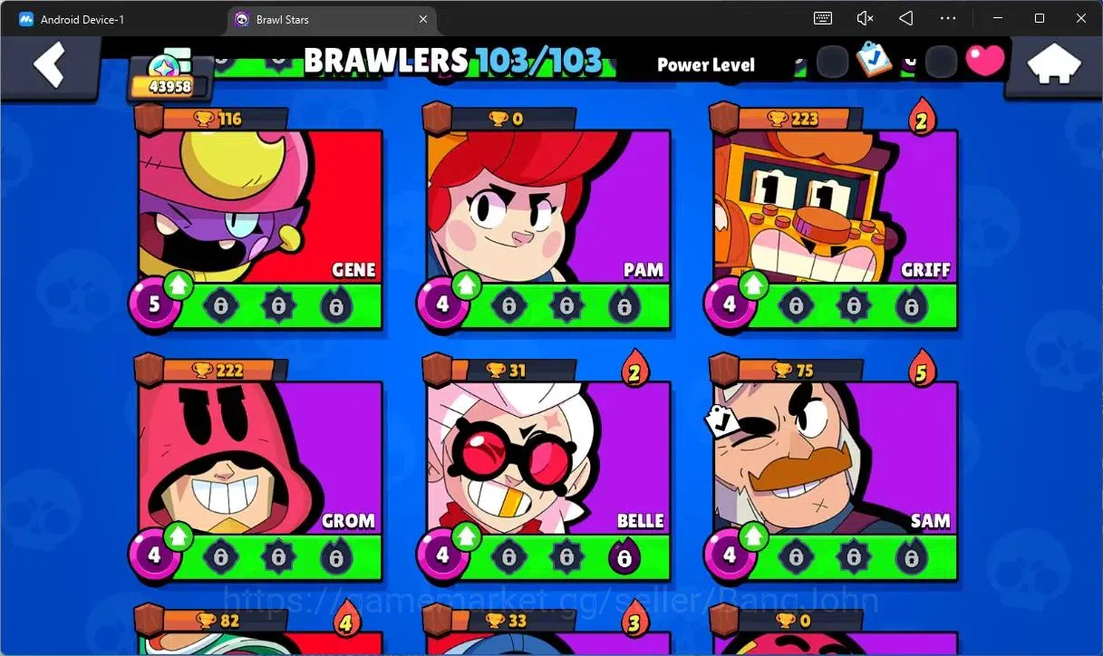 Brawl Stars Accounts Global |43958 Trophy|103 Brawler|20 Max Hypercharg image 15