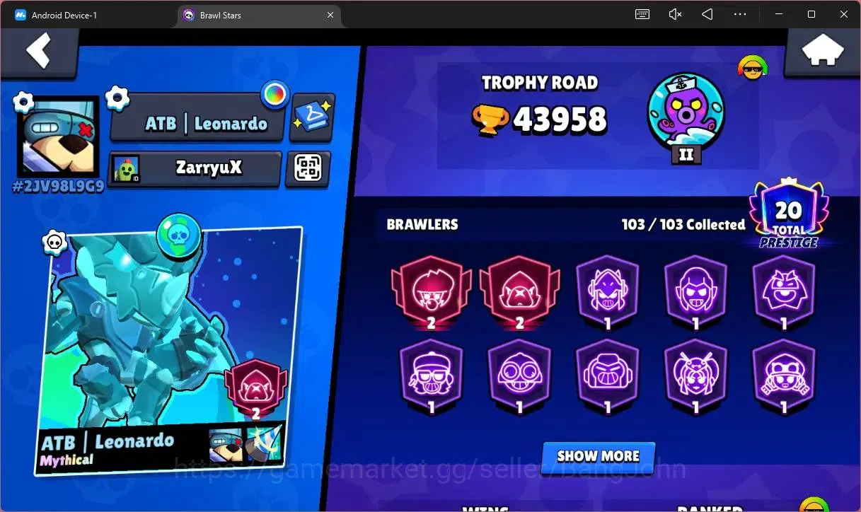 Brawl Stars Accounts Global |43958 Trophy|103 Brawler|20 Max Hypercharg image 2