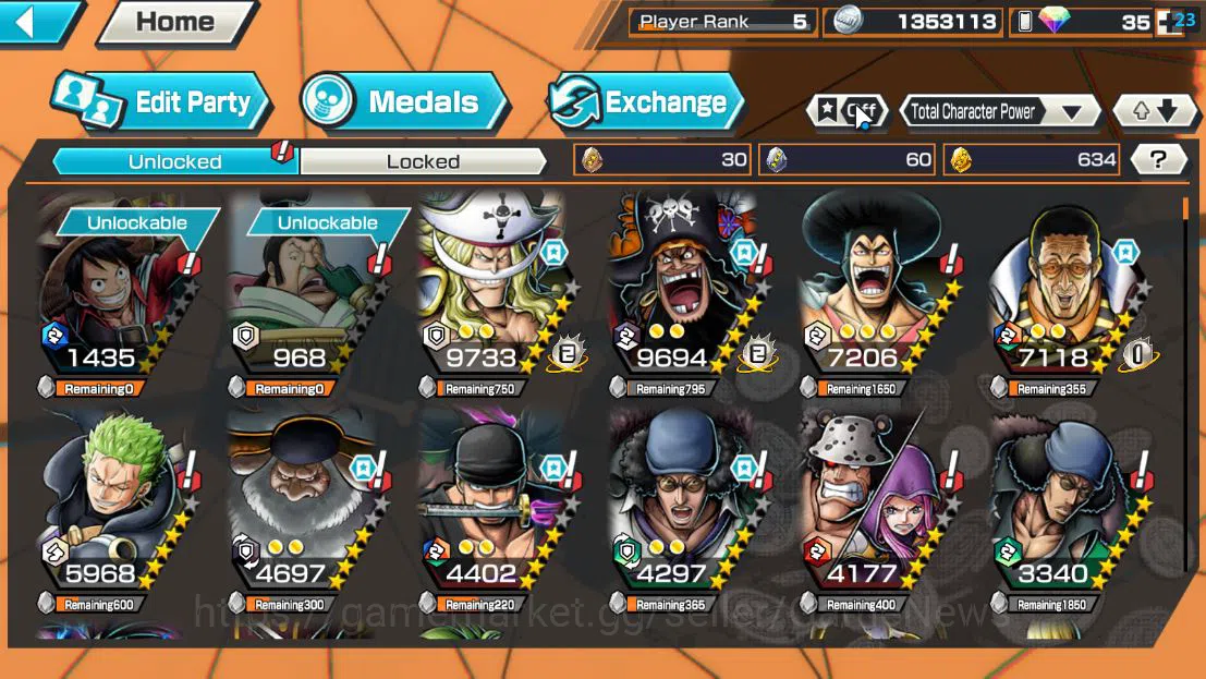 One Piece Bounty Rush Accounts Global|6 EX| AMS[Borsalino],T5E St.Jaygarcia,T4E   image 5