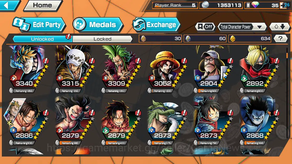 One Piece Bounty Rush Accounts Global|6 EX| AMS[Borsalino],T5E St.Jaygarcia,T4E   image 6
