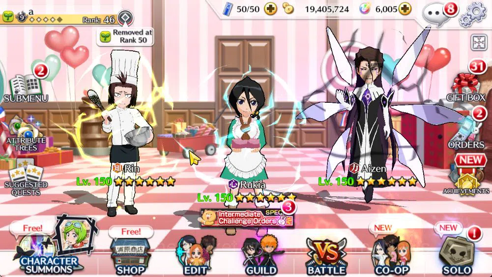 Bleach: Brave Souls Mid-Tier [GLOBAL]6k Orbs+Fresh All Story|Rukia Valentine202 image 1