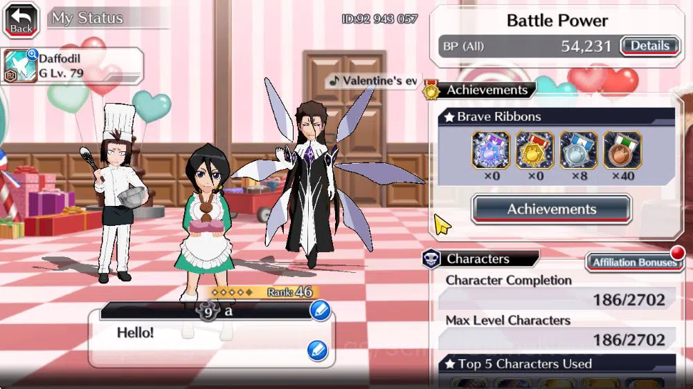Bleach: Brave Souls Accounts Mid-Tier [GLOBAL]6k Orbs+Fresh All Story|Rukia Valentine2026,Aizen 2