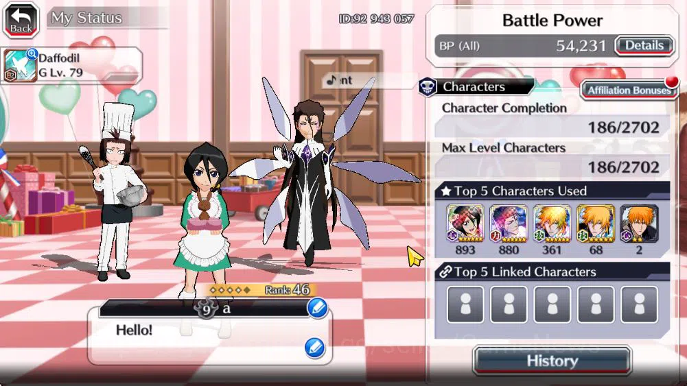 Bleach: Brave Souls Accounts Mid-Tier [GLOBAL]6k Orbs+Fresh All Story|Rukia Valentine2026,Aizen 3