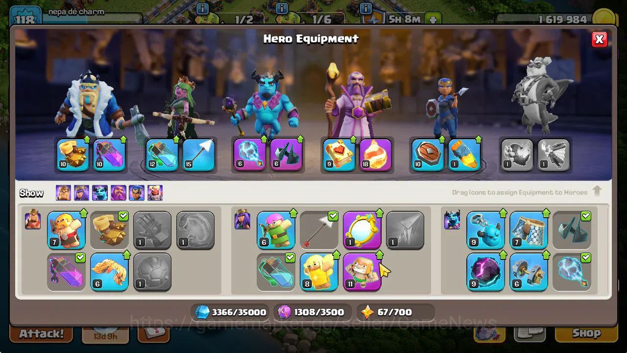 Clash of Clans Accounts TH 14 - BH 7|Limited Skin|LV 118|HH 8|BK 50,AQ 53, image 9