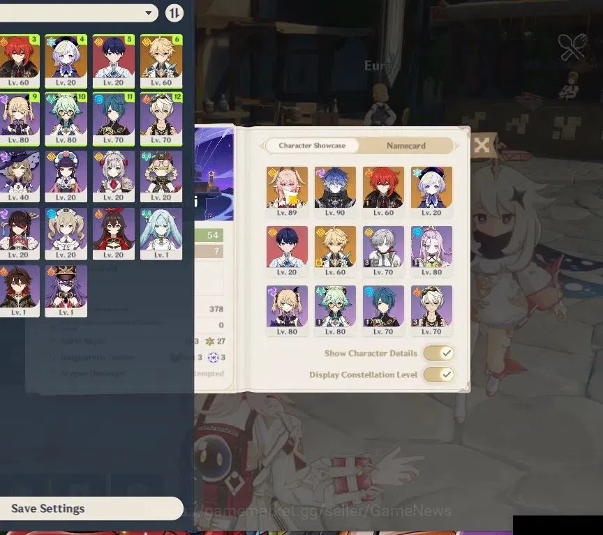 Genshin Impact Accounts Mid Game ASIA |AR 54|2 Limited+2(*5Weapon)|linnea+Sign,Flins|Mc Male|FS 28|Low Explore 1