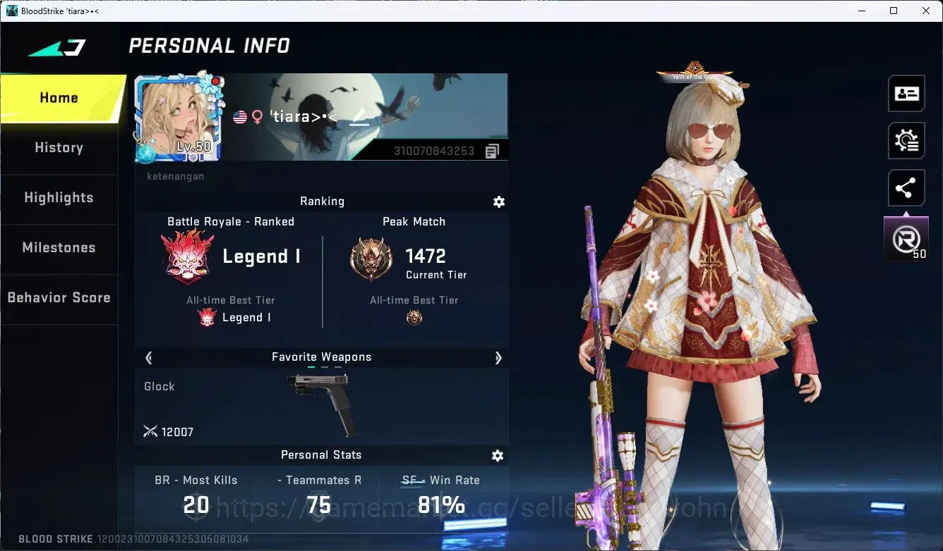 Blood Strike Accounts ASIA COLLAB=KAR98K|LIMITED=AR97,MP7|ULTRA=SPEAR,M1 image 2