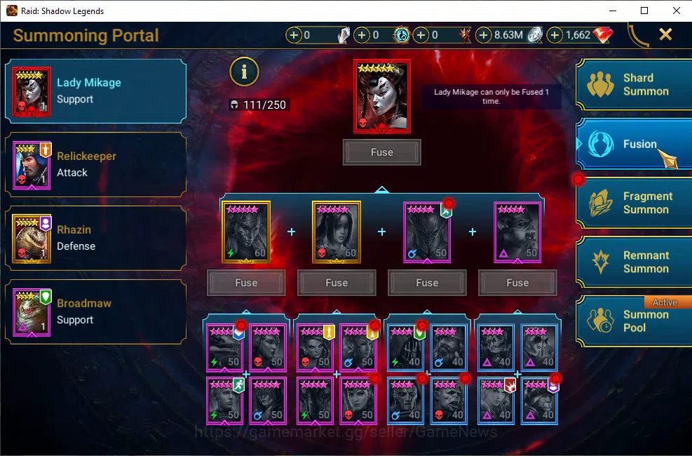 Raid: Shadow Legends Accounts Mid-Game Lv49 945K Power|1 Mythic(Ashnar)+28 15