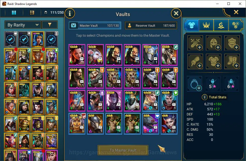 Raid: Shadow Legends Accounts Mid-Game Lv49 945K Power|1 Mythic(Ashnar)+28 8