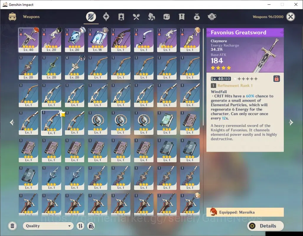 Genshin Impact Accounts ASIA|AR 22|2 Limited + 2 (*5Standard)|Mavuika,Mual image 3