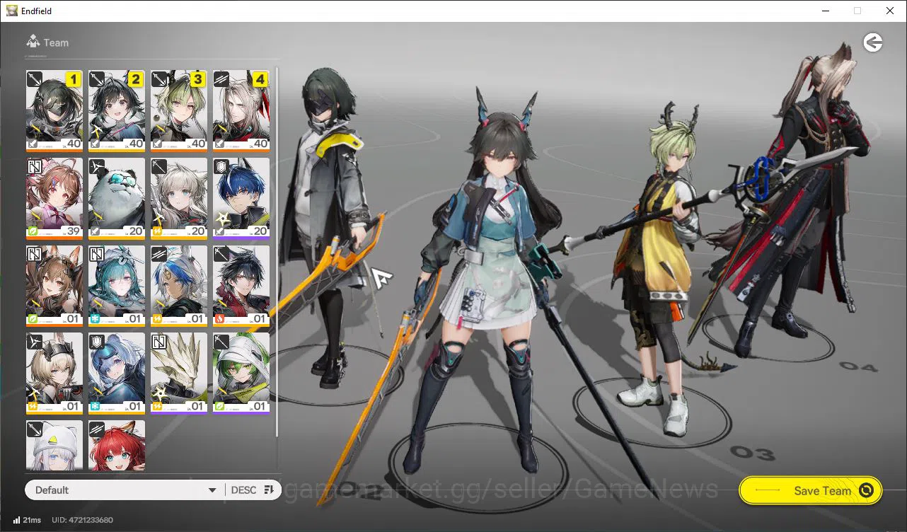 Asia Lv25|Best physical Team[Gilberta,Lifeng,POG,Ardelia|3 6Star WP|Low Explore|Gryphlink|TakeMail|CheckSS(END1480) Arknights: Endfield Accounts Asia Lv25|Best physical Team[Gilberta,Lifeng,POG,Ardelia|3 6Star WP|Low