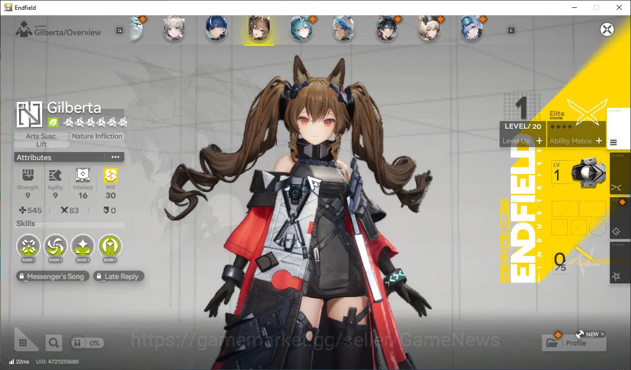 Arknights: Endfield Accounts Asia Lv25|Best physical Team[Gilberta,Lifeng,POG,Ardelia|3 6Star WP|Low 2