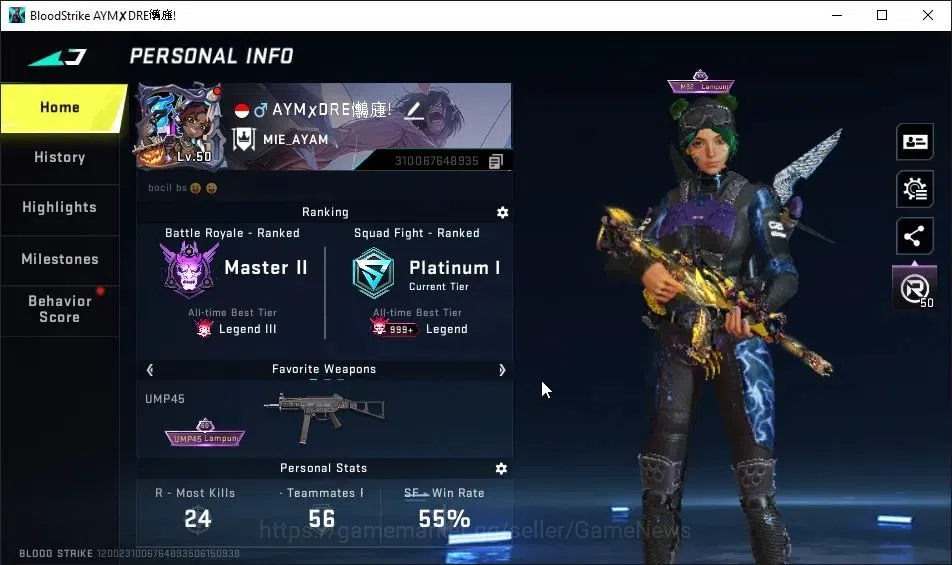 Blood Strike Accounts ASIA|ETERNAL DEagle|Collab 7DS[AK47,KAG-6,Kar98k,Q image 2