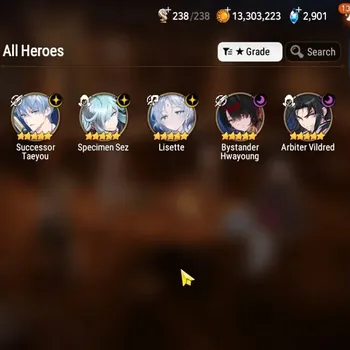 Epic Seven Accounts Starter Global UnVerif|New Era| 5 ML (Lisette,AB Vildred,B Hwayoung,Etc)+HARU+Art,Estelle,Etc|125K