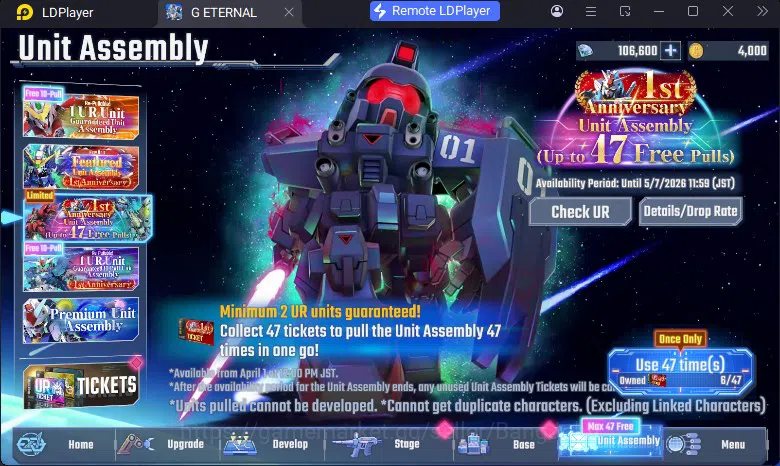 SD Gundam G Generation ETERNAL Accounts Global Rank 1 | FreshStory | 106+K Diamond, Selector Banner On, 8Gundam SSR+ 1Supp 9