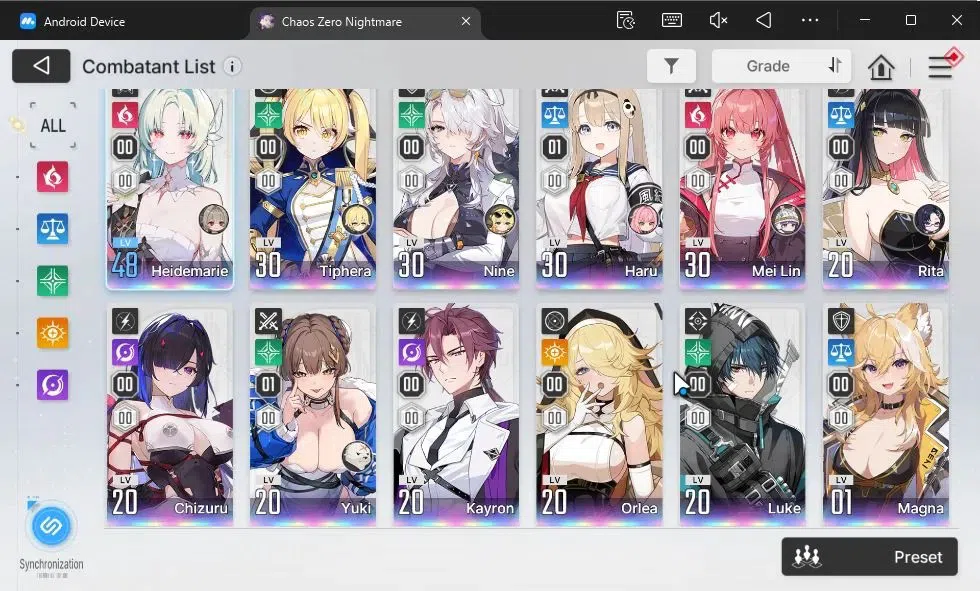 Chaos Zero Nightmare Accounts GLOBAL|Lv 41|12 SSR[Tiphera+Sign,Heidemarie,Nine,H image 3