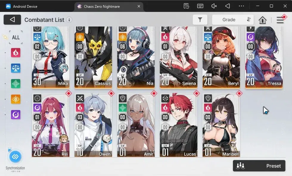 Chaos Zero Nightmare Accounts GLOBAL|Lv 41|12 SSR[Tiphera+Sign,Heidemarie,Nine,H image 4